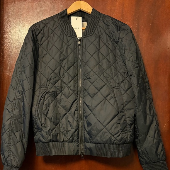 ONS Men's Quilted Black Bomber Jacket